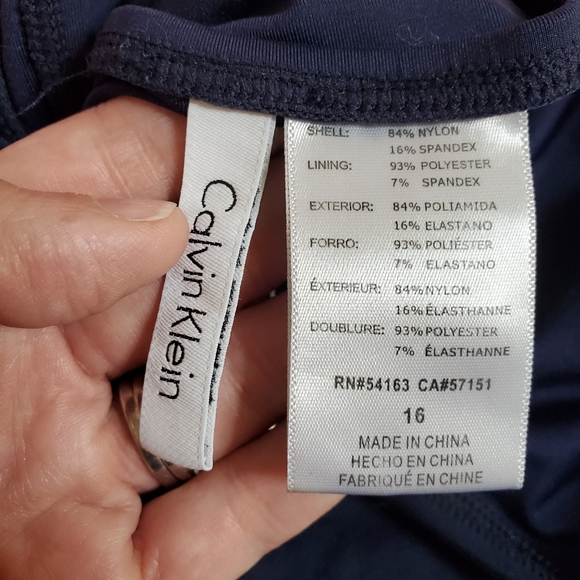 Calvin Klein Navy Blue Halter Swim Suit 16 - Picture 8 of 10